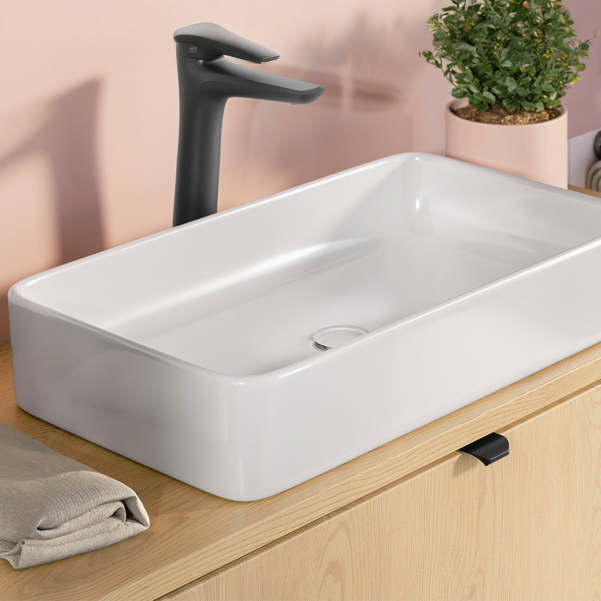 Ensemble meuble simple vasque 120cm 4 niches et colonne Oria Blanc mat - vue 11