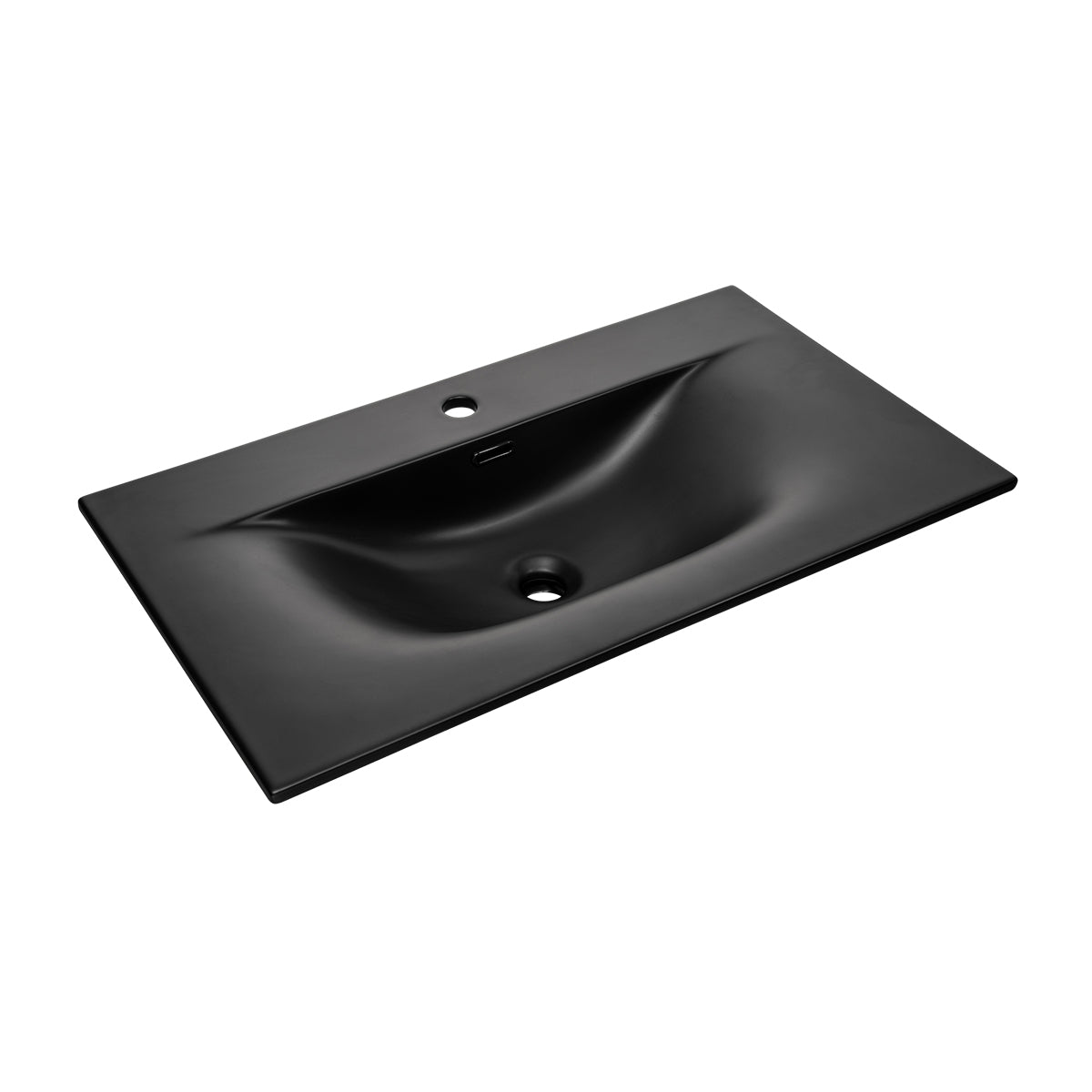 Meuble simple vasque encastrée 80cm Elora Noir et bois - vue 7