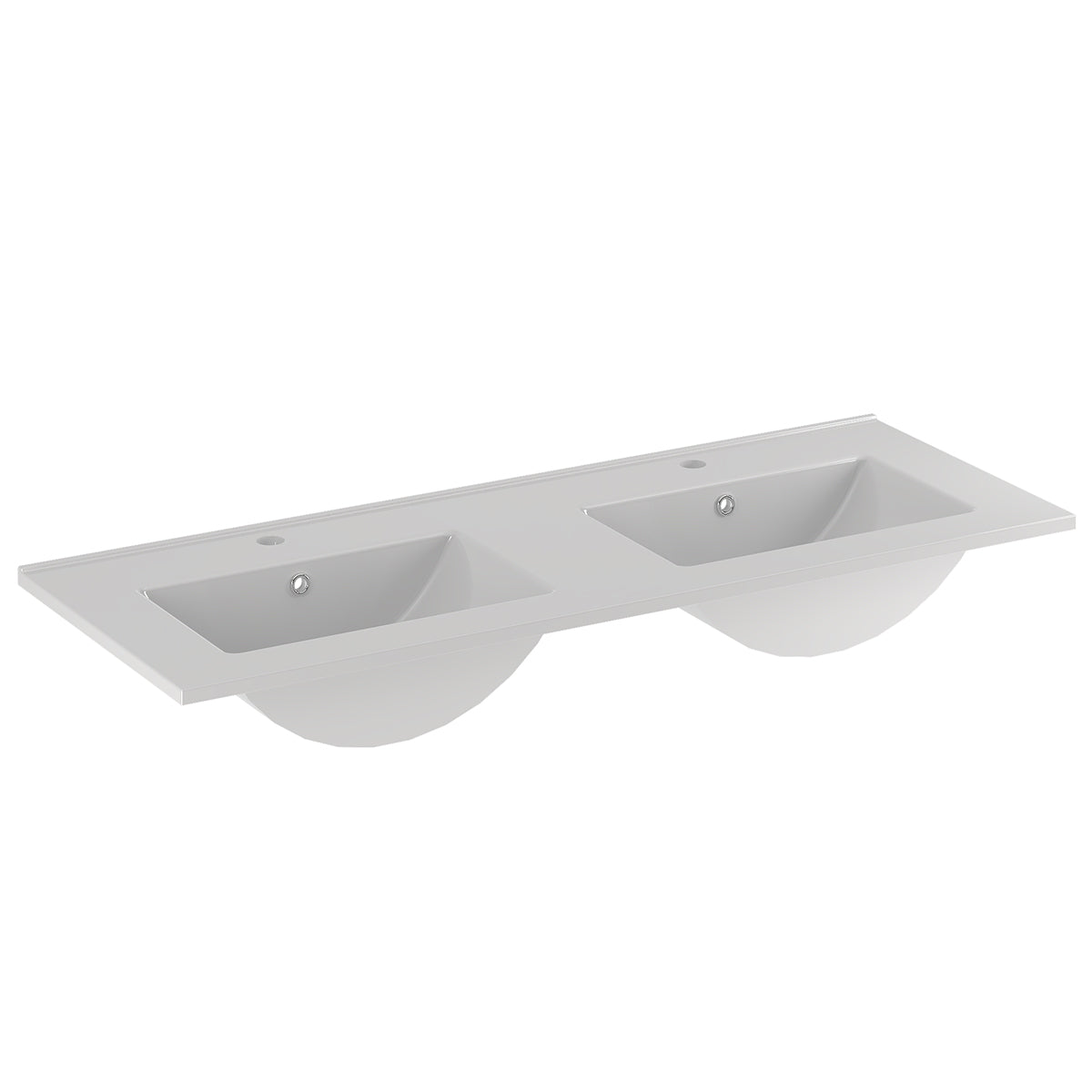 Ensemble meuble double vasque 140cm 2 niches et colonne Izae Cachemire - vue 7