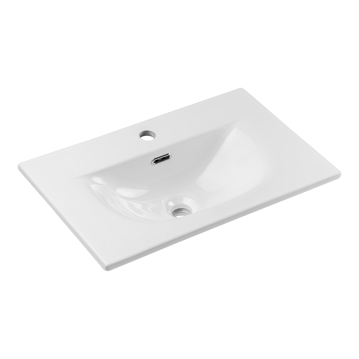 Meuble simple vasque encastrée 60cm 2 tiroirs Riva Cachemire - vue 8