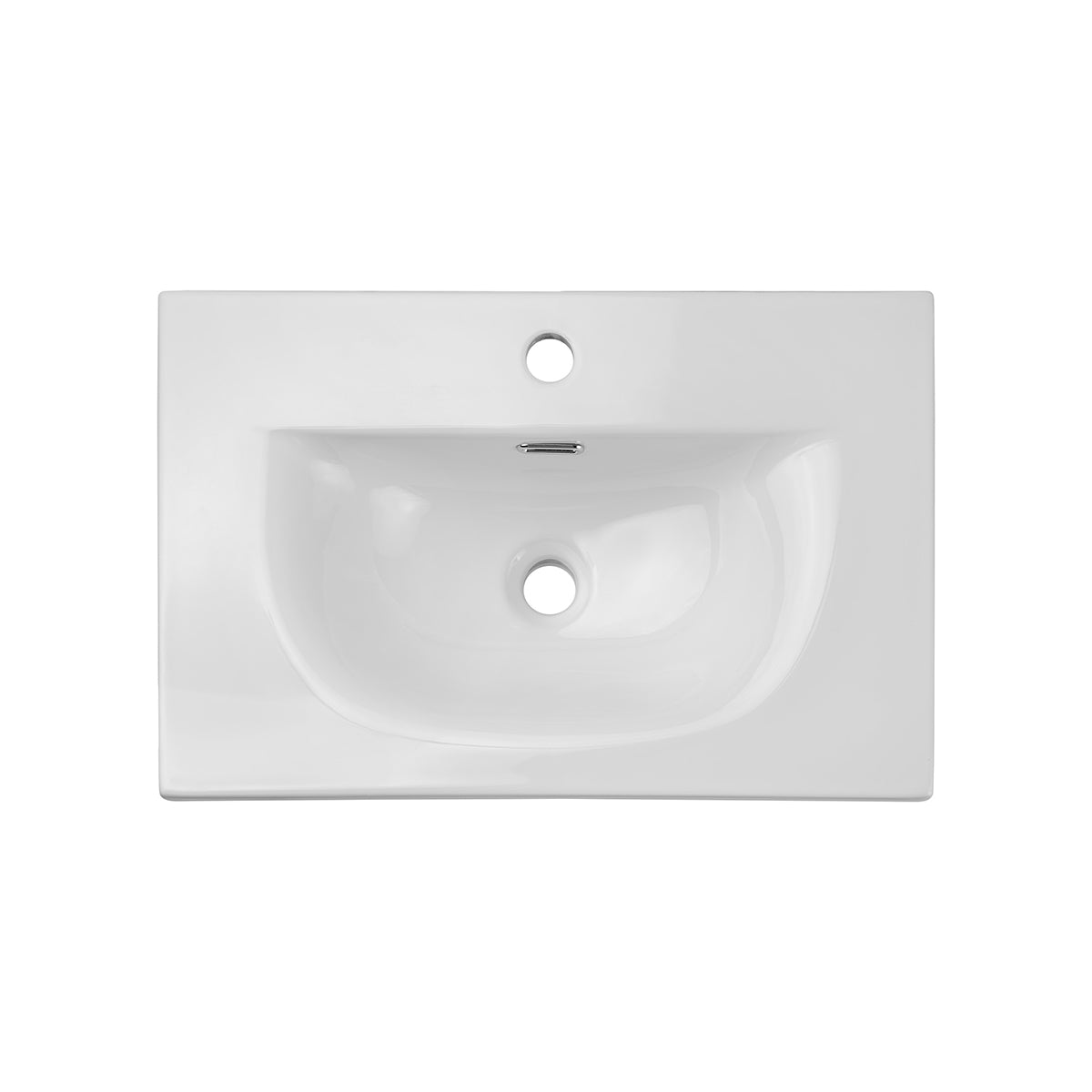 Ensemble meuble simple vasque encastrée 60cm 2 tiroirs et colonne Riva Cachemire et Bois - vue 14
