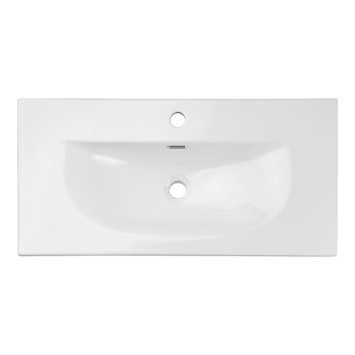 Meuble simple vasque encastrée 80cm 2 tiroirs Riva Cachemire - vue 9
