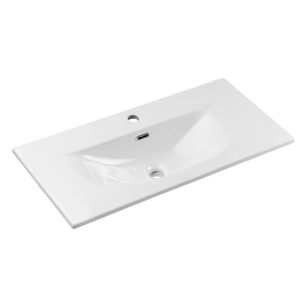 Meuble simple vasque encastrée 80cm 2 tiroirs Riva Cachemire - vue 4