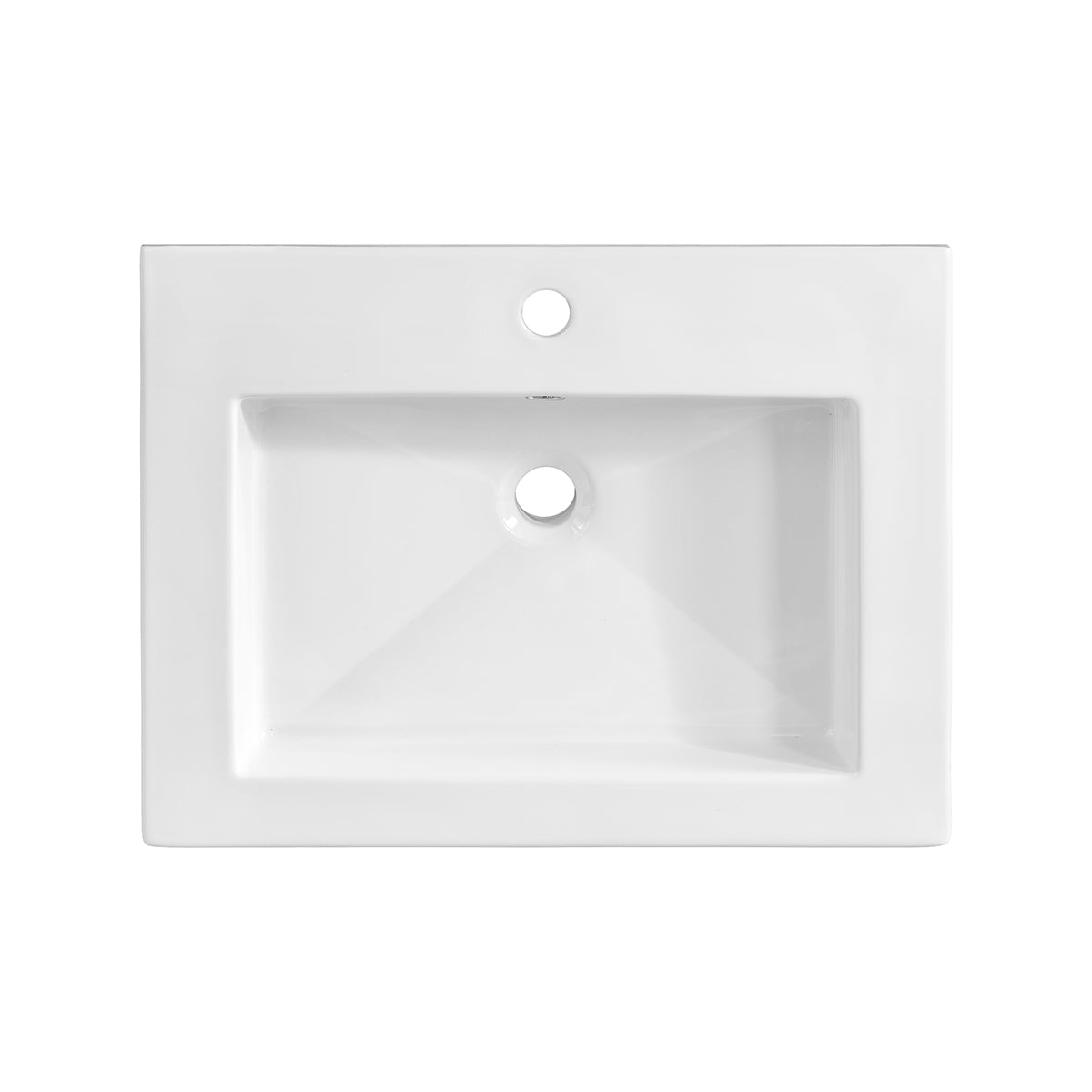 Meuble simple vasque encastrée 60cm April Blanc - vue 5