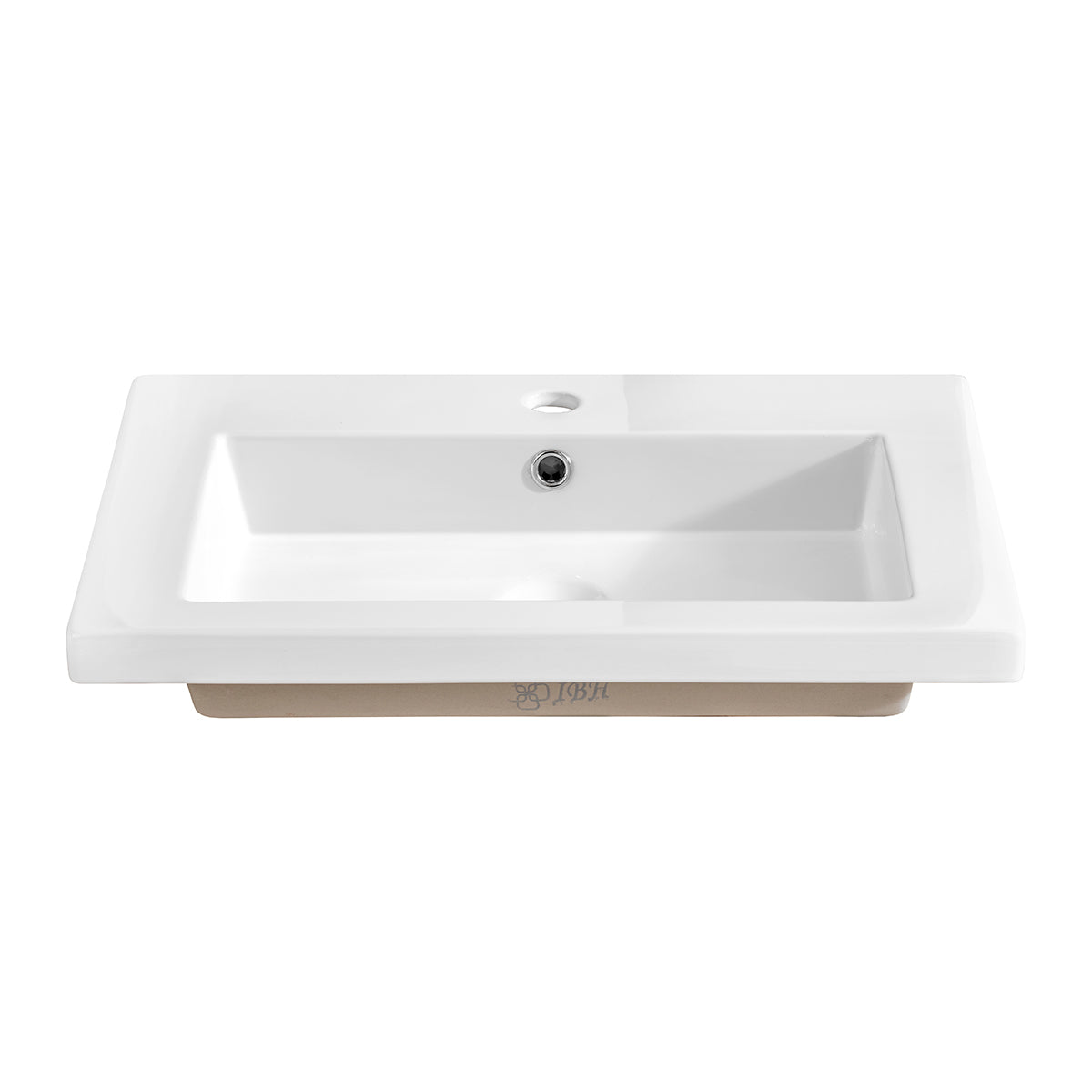 Ensemble meuble simple vasque encastrée 60cm et colonne April Blanc - vue 8