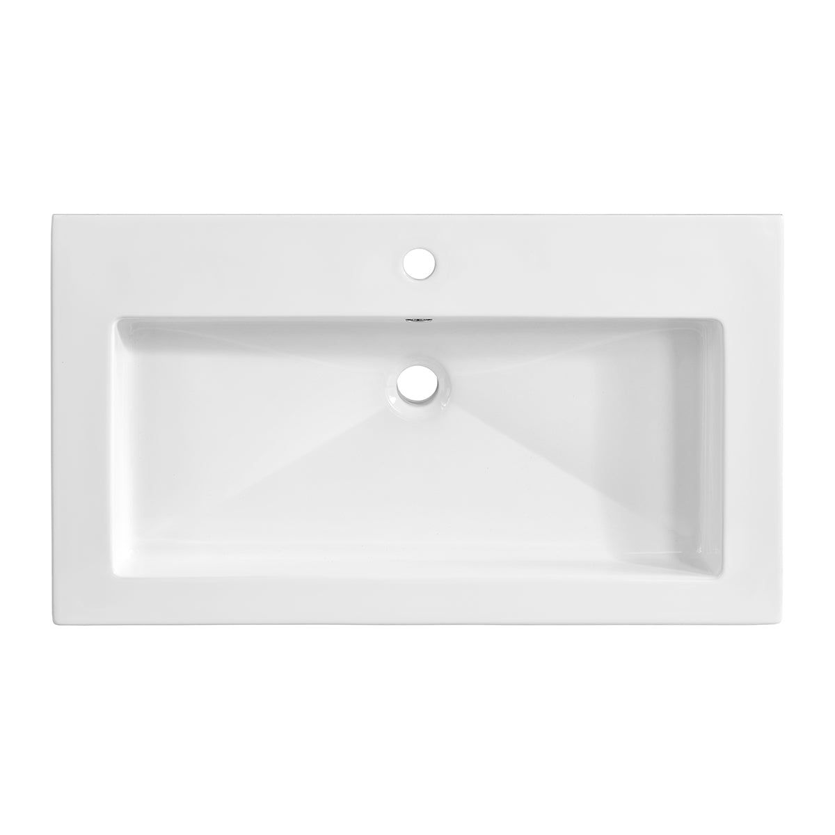 Meuble simple vasque encastrée 80cm April Bois - vue 5