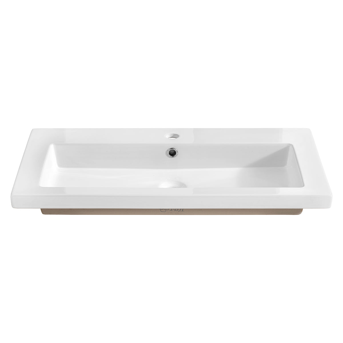 Meuble simple vasque encastrée 80cm April Blanc - vue 6