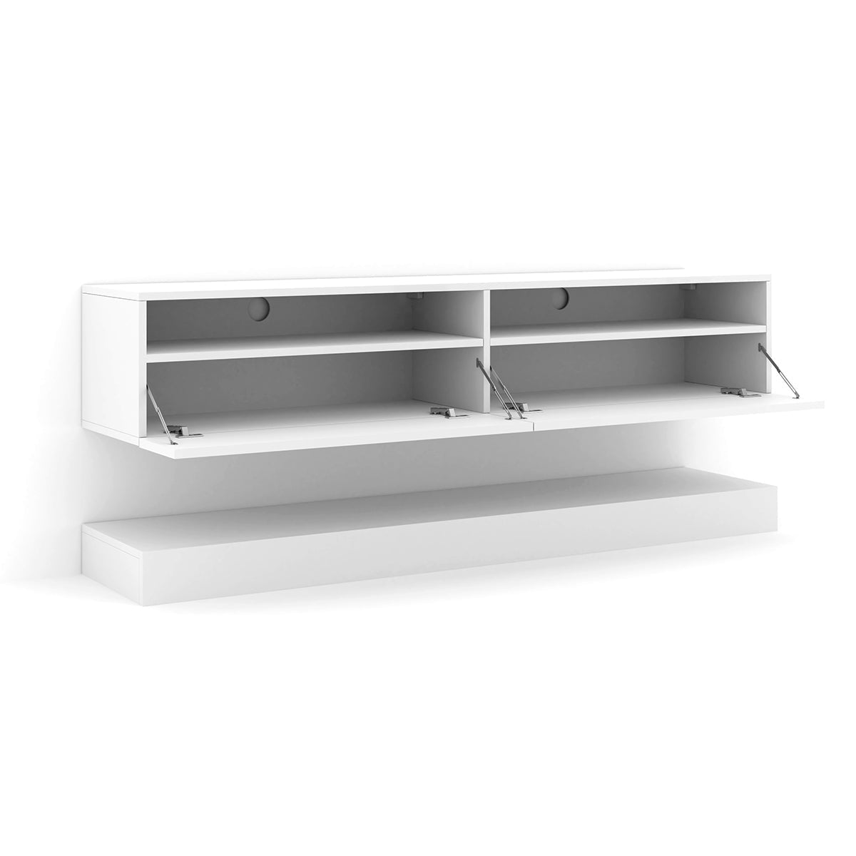 Mur TV 2 portes 160 cm Vega Blanc - vue 2