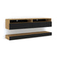Mur TV 2 portes 160 cm Vega Bois et Noir