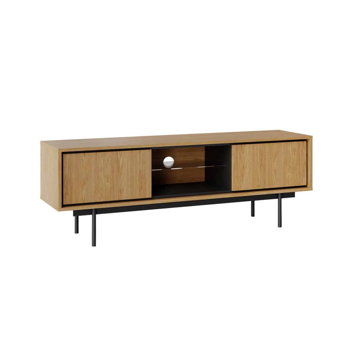 Meuble TV 2 portes 150 cm Vidia Bois