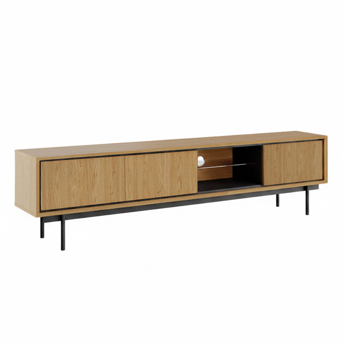 Meuble TV 3 portes 200 cm Vidia Bois