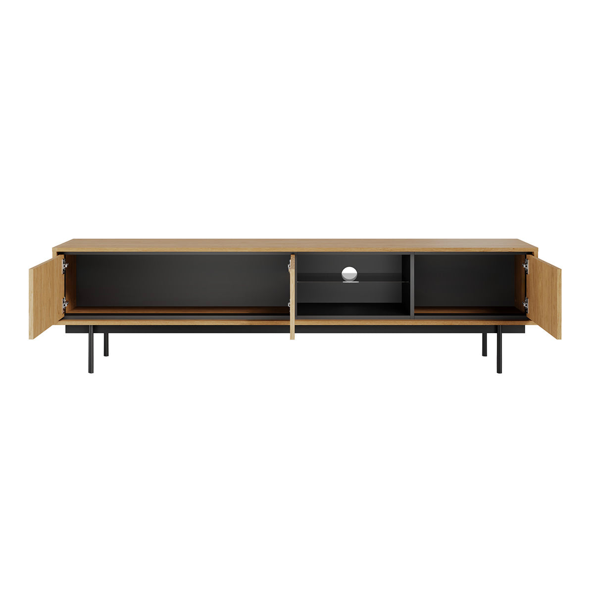 Meuble TV 3 portes 200 cm Vidia Bois - vue 3