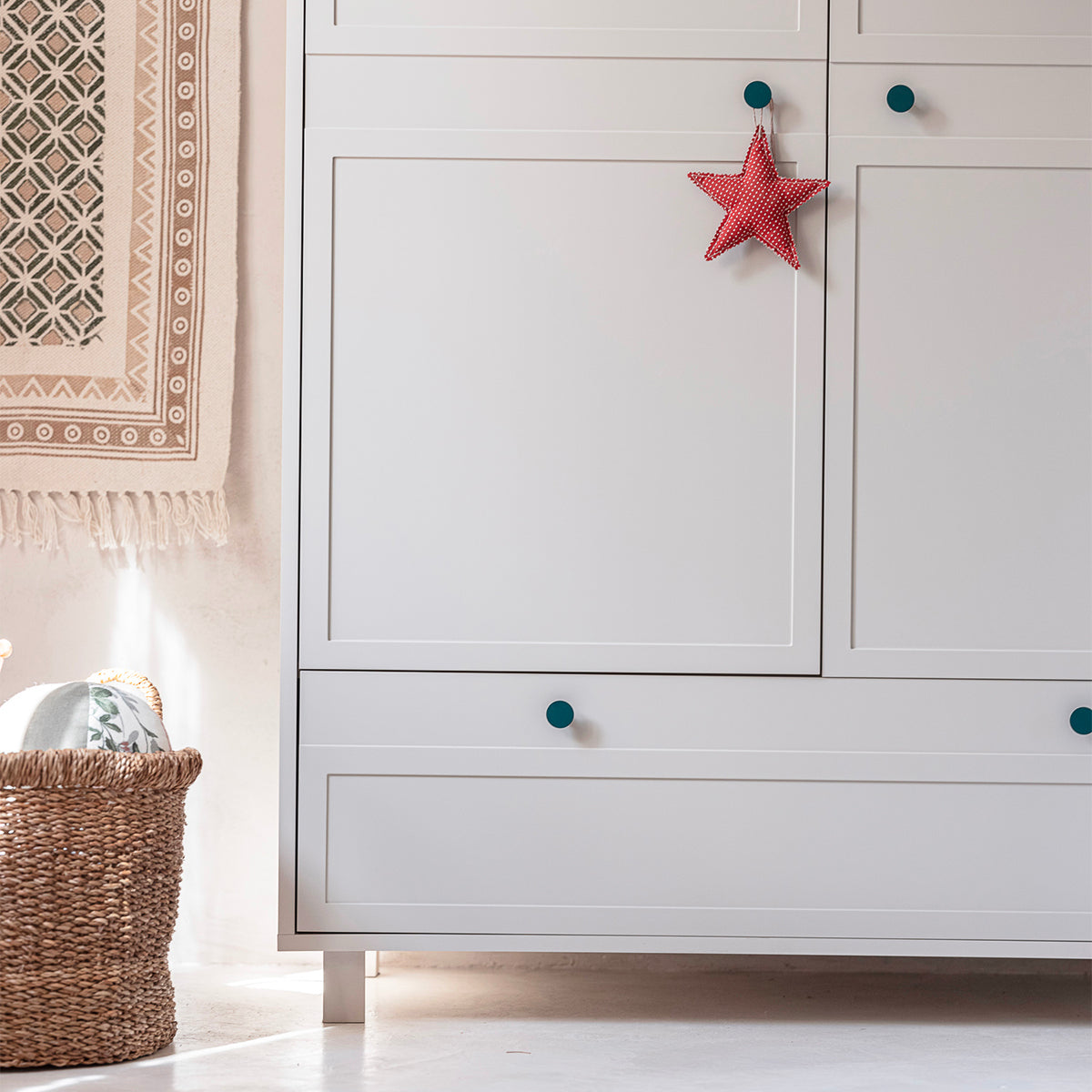 Armoire 2 portes 1 tiroir Wood Luck Gabriel - Cachemire - vue 5