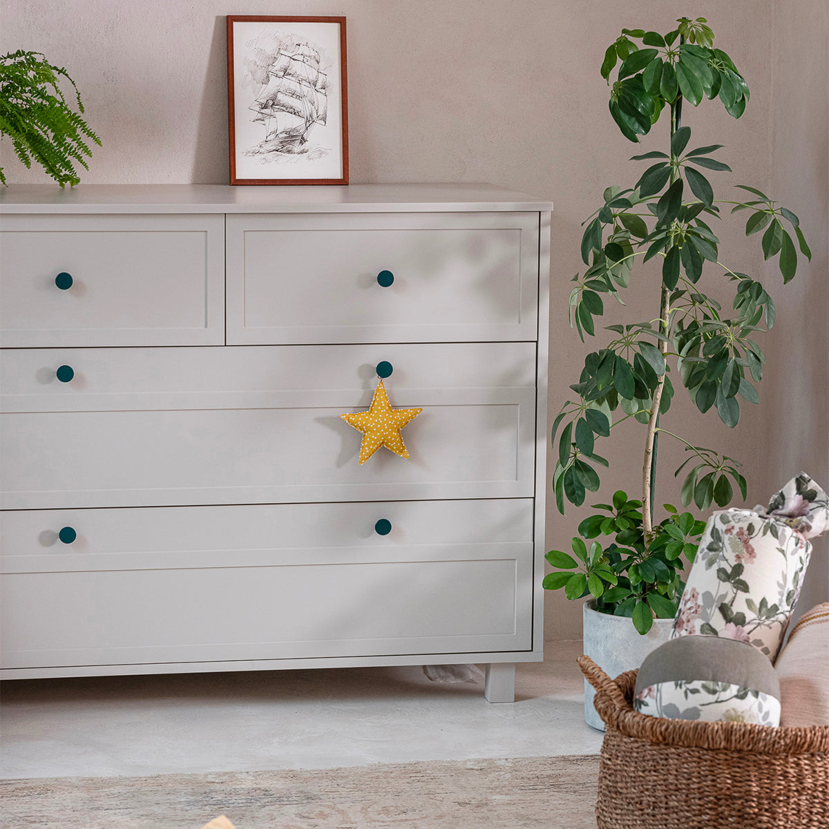 Commode 4 tiroirs Wood Luck Gabriel - Cachemire - vue 4
