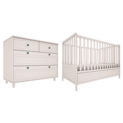 Lit évolutif 70x140 et commode 4 tiroirs Wood Luck Gabriel - Cachemire