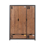 Armoire 3 portes Vipack Alex - Noir et Bois