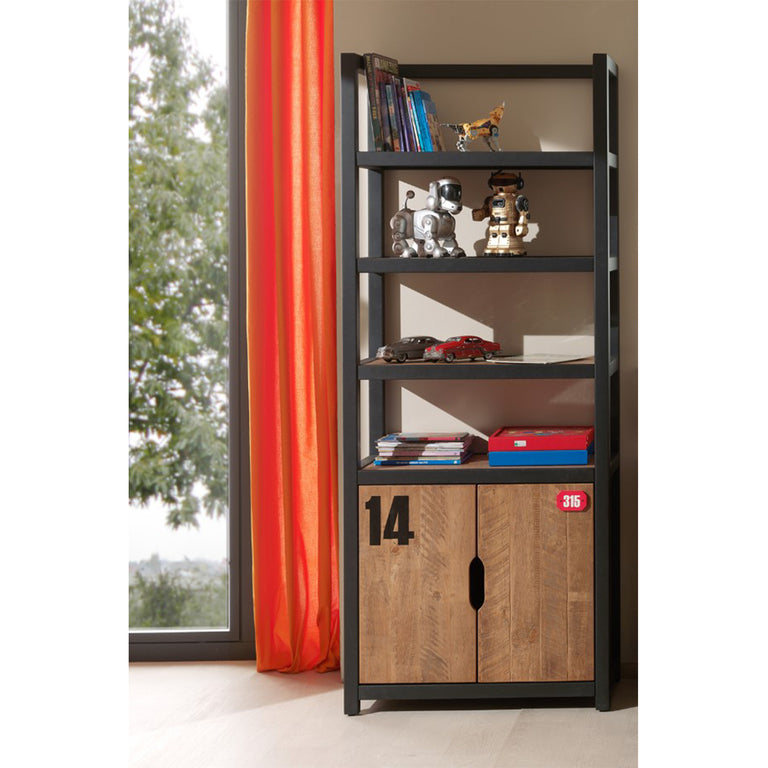Bibliothèque Vipack Alex - Noir et Bois - vue 2