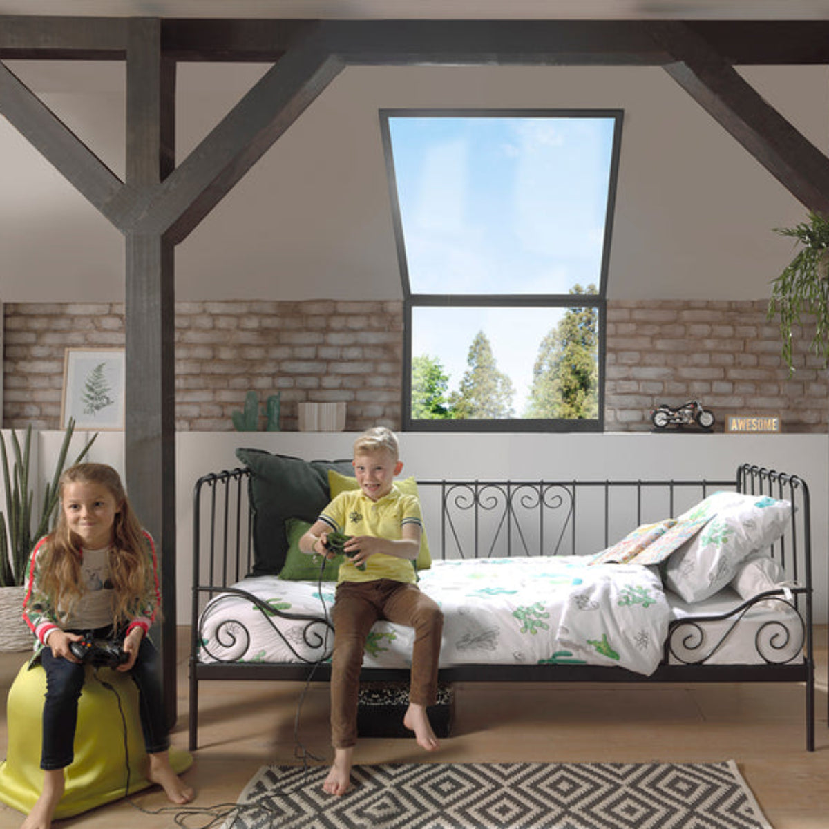Lit capitaine 90x200 Sommier inclus Vipack Alice - Noir - vue 3