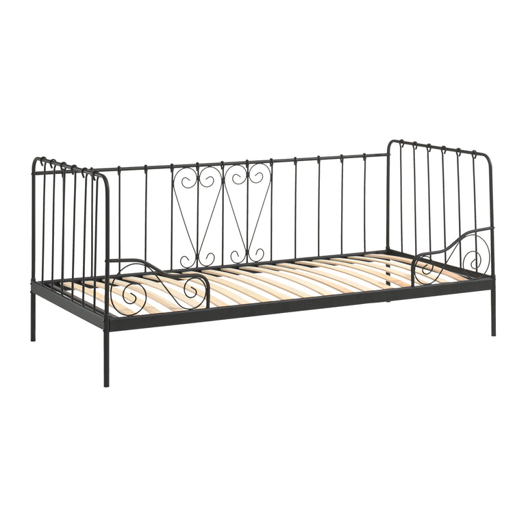 Lit capitaine 90x200 Sommier inclus Vipack Alice - Noir