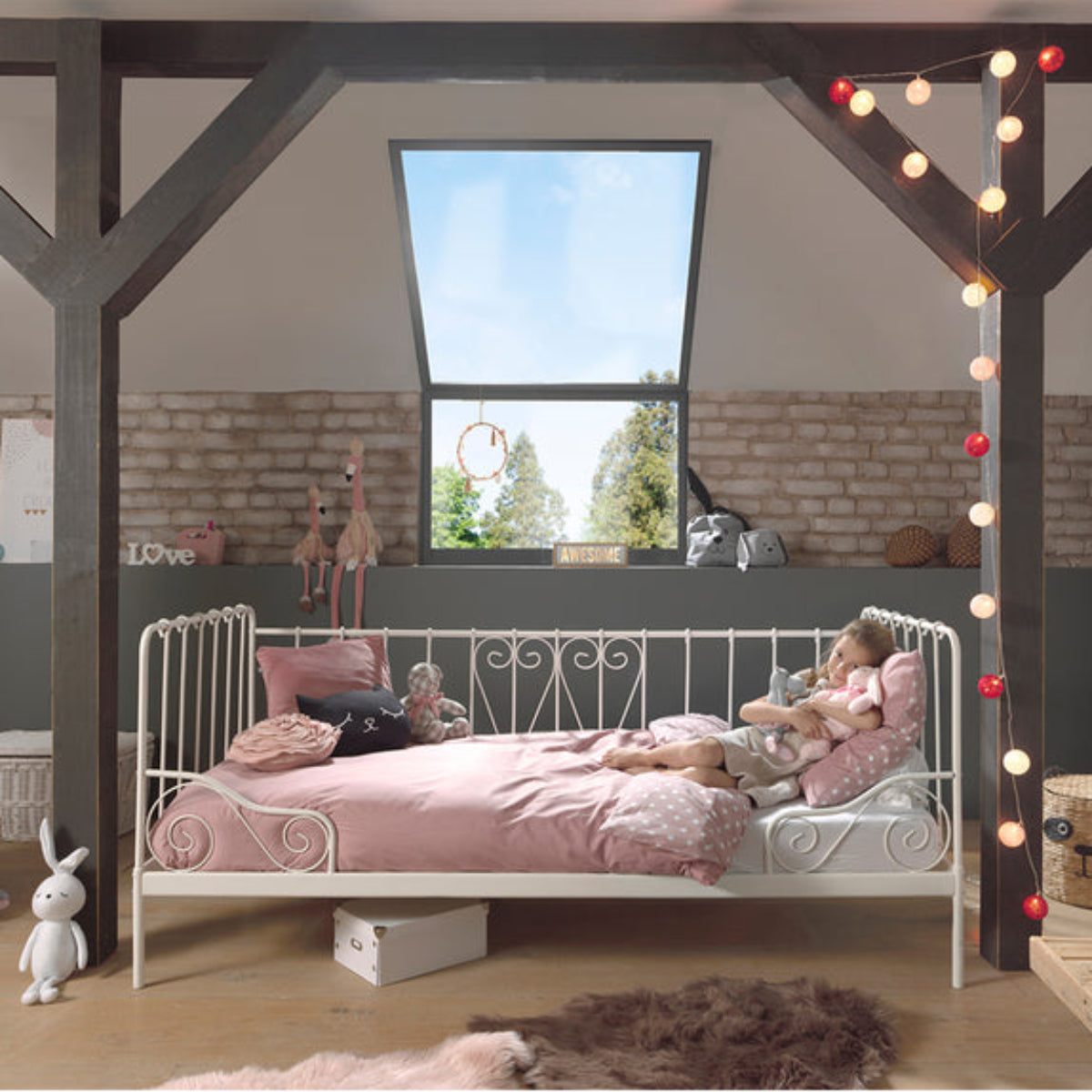 Lit capitaine 90x200 Sommier inclus Vipack Alice - Blanc - vue 2