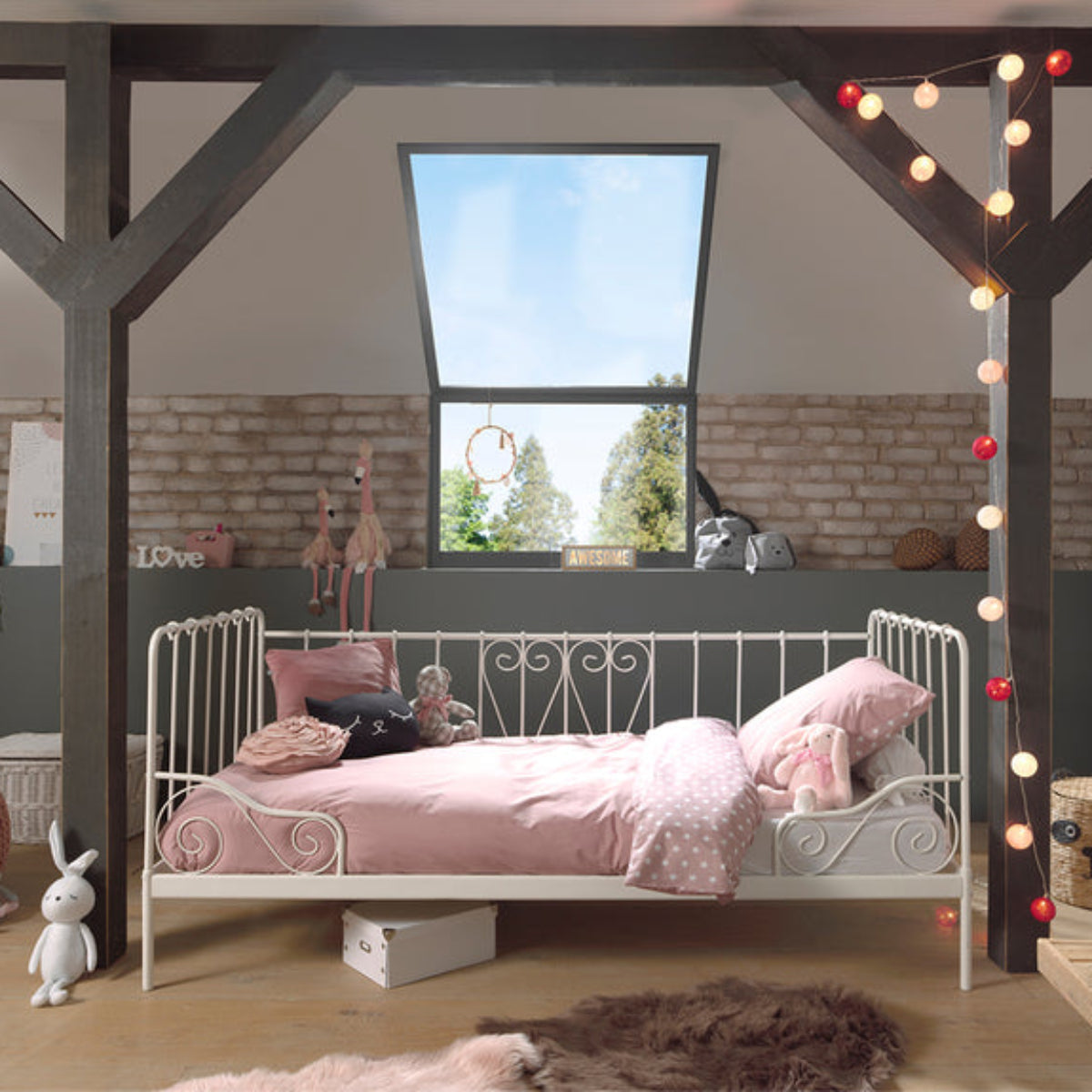 Lit capitaine 90x200 Sommier inclus Vipack Alice - Blanc - vue 3