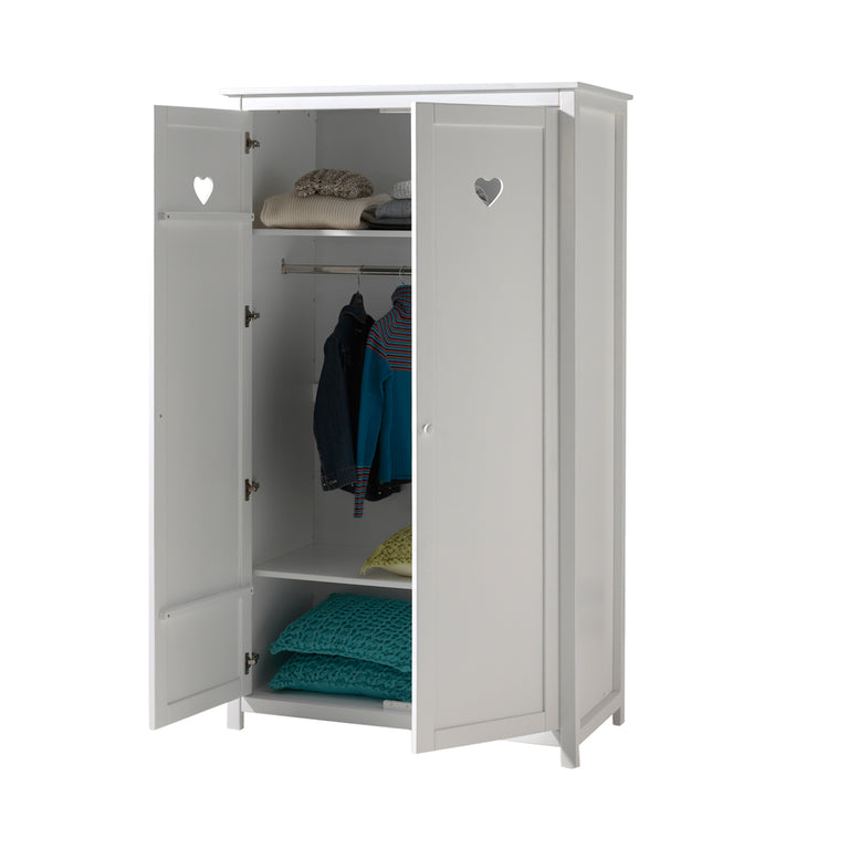 Chambre complète lit bébé 60x120 commode à langer et armoire 2 portes Vipack Amori Blanc - vue 5