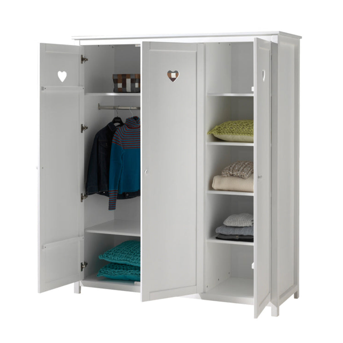 Armoire 3 portes Vipack Amori - Blanc - vue 2