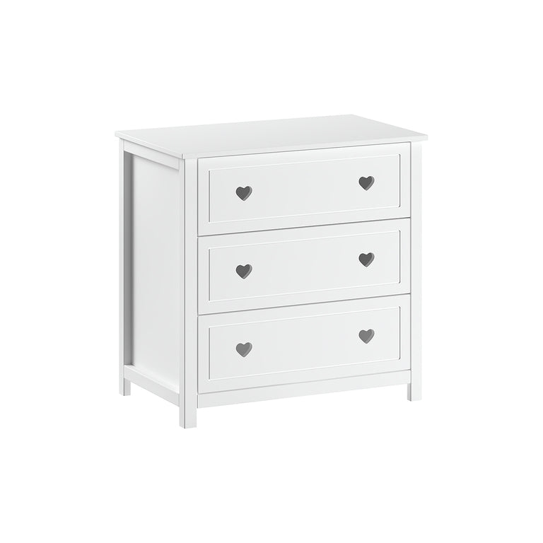Chambre complète lit bébé 60x120 commode à langer et armoire 3 portes Vipack Amori Blanc - vue 4