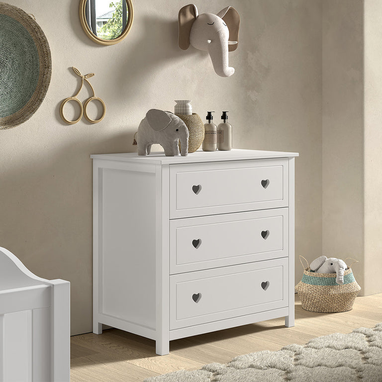 Commode 3 tiroirs Vipack Amori Blanc