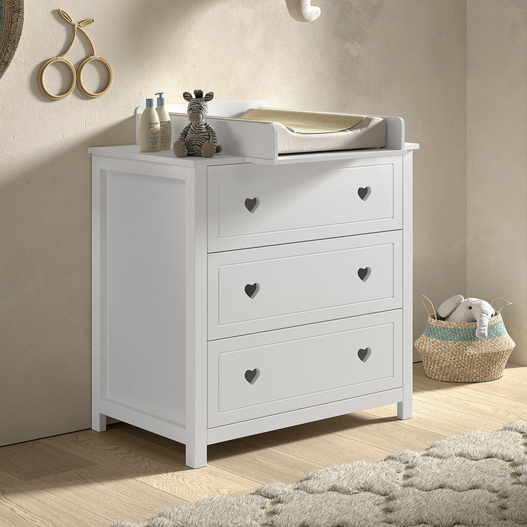 Commode 3 tiroirs Vipack Amori Blanc