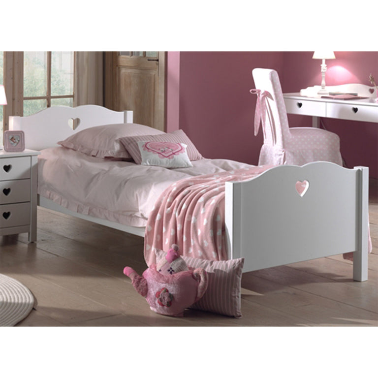 Lit 90x200 Sommier Inclus Vipack Amori - Blanc - vue 2