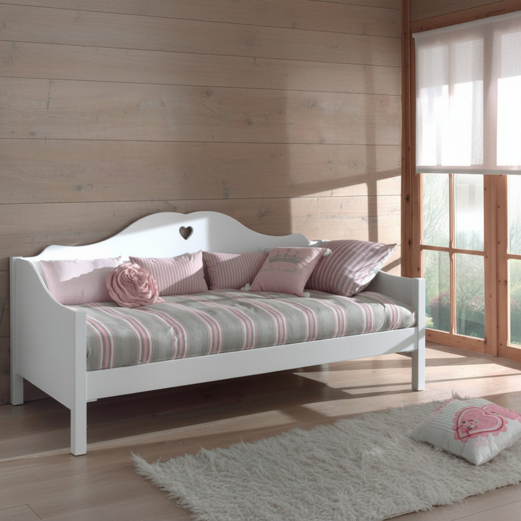 Lit capitaine 90x200 Sommier Inclus Vipack Amori - Blanc - vue 2