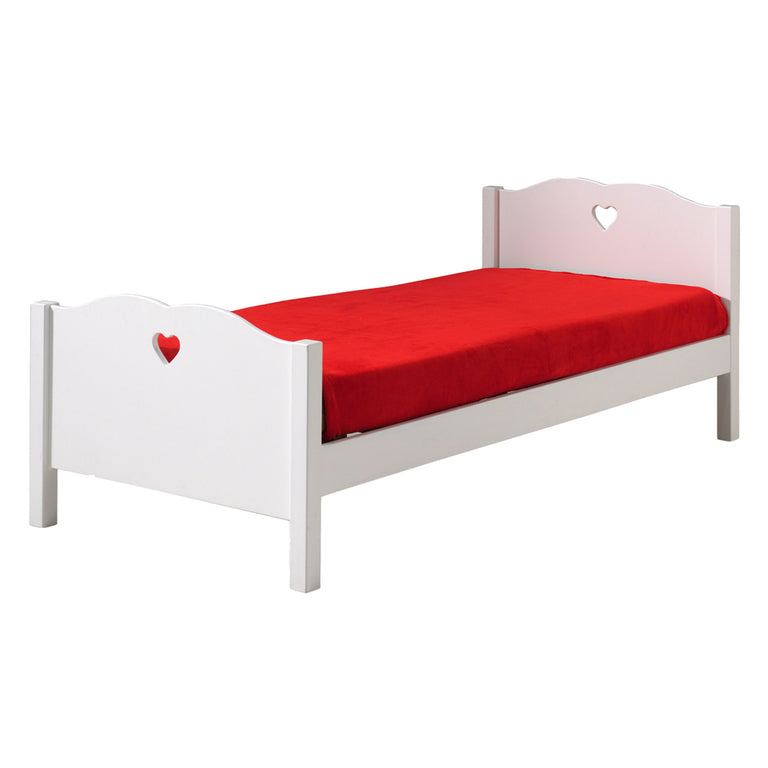 Lit 90x200 Sommier Inclus Vipack Amori - Blanc