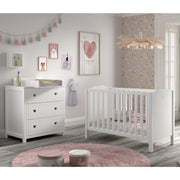 Lit bébé 60x120 et commode à langer Vipack Amori Blanc