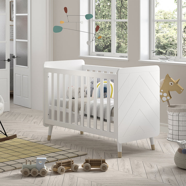 Lit bébé 60x120 sommier inclus Vipack Billy Blanc - vue 2