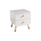 Chevet 2 tiroirs Vipack Billy - Blanc Satin