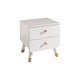 Chevet 2 tiroirs Vipack Billy - Blanc Satin