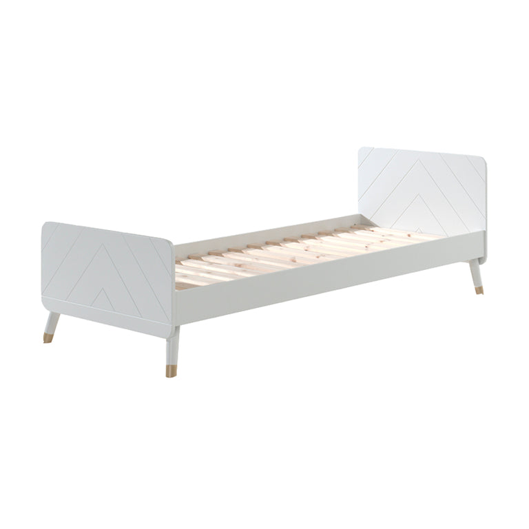 Lit 90x200 Sommier Inclus Vipack Billy - Blanc Satin - vue 2