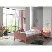 Lit 90x200 Sommier Inclus et Chevet 2 tiroirs Vipack Billy - Terra Rose