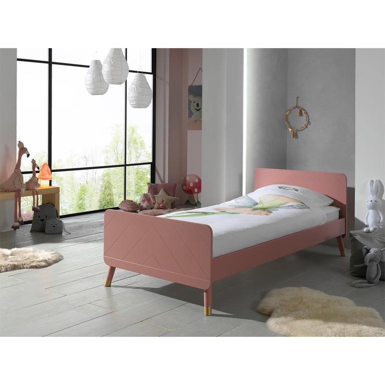 Lit 90x200 Sommier Inclus Vipack Billy - Terra Rose - vue 3