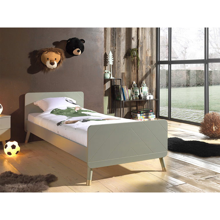 Lit 90x200 Sommier Inclus Vipack Billy - Vert Olive - vue 3