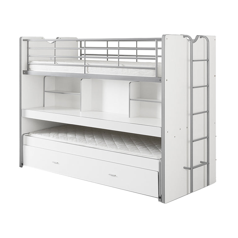 Lit combiné 80 90x200 Sommier Inclus Vipack Bonny - Blanc