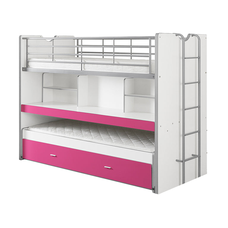 Lit combiné 80 90x200 Sommier Inclus Vipack Bonny - Fuchsia