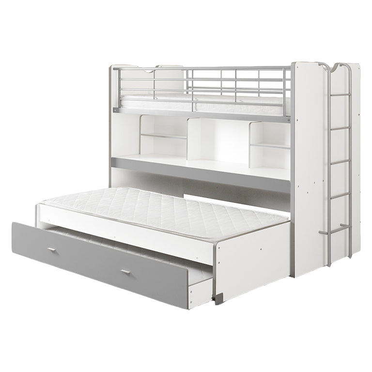 Lit combiné 80 90x200 Sommier Inclus Vipack Bonny - Gris - vue 3