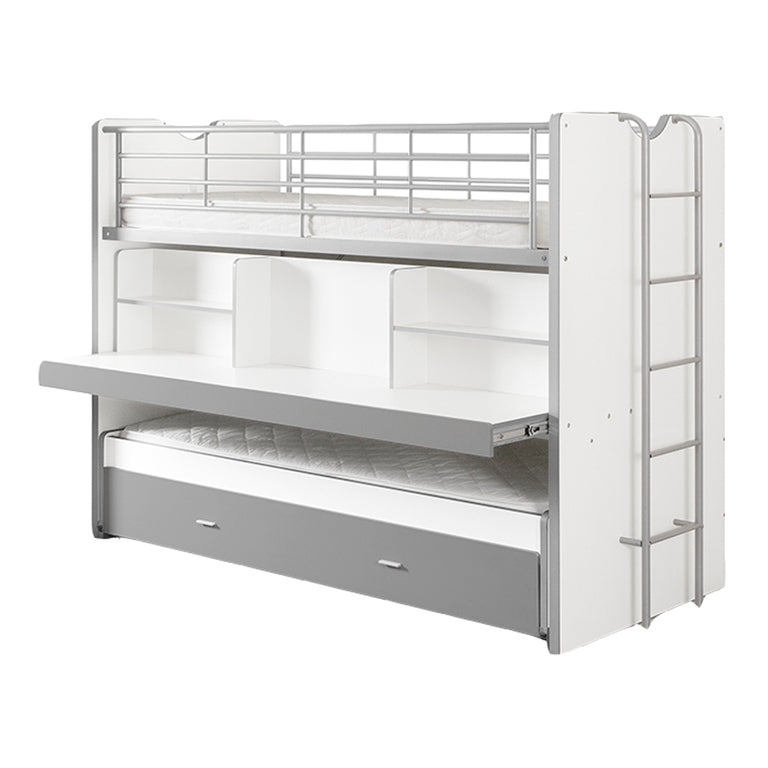 Lit combiné 80 90x200 Sommier Inclus Vipack Bonny - Gris - vue 2