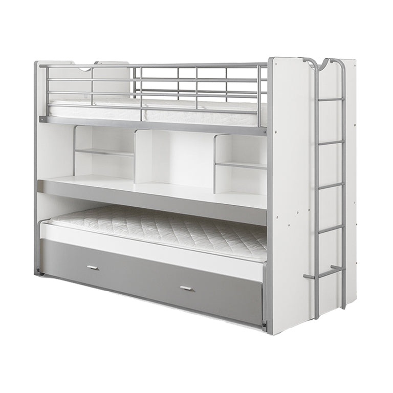 Lit combiné 80 90x200 Sommier Inclus Vipack Bonny - Gris