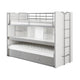 Lit combiné 80 90x200 Sommier Inclus Vipack Bonny - Gris