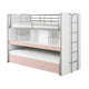Lit combiné 80 90x200 Sommier Inclus Vipack Bonny - Rose