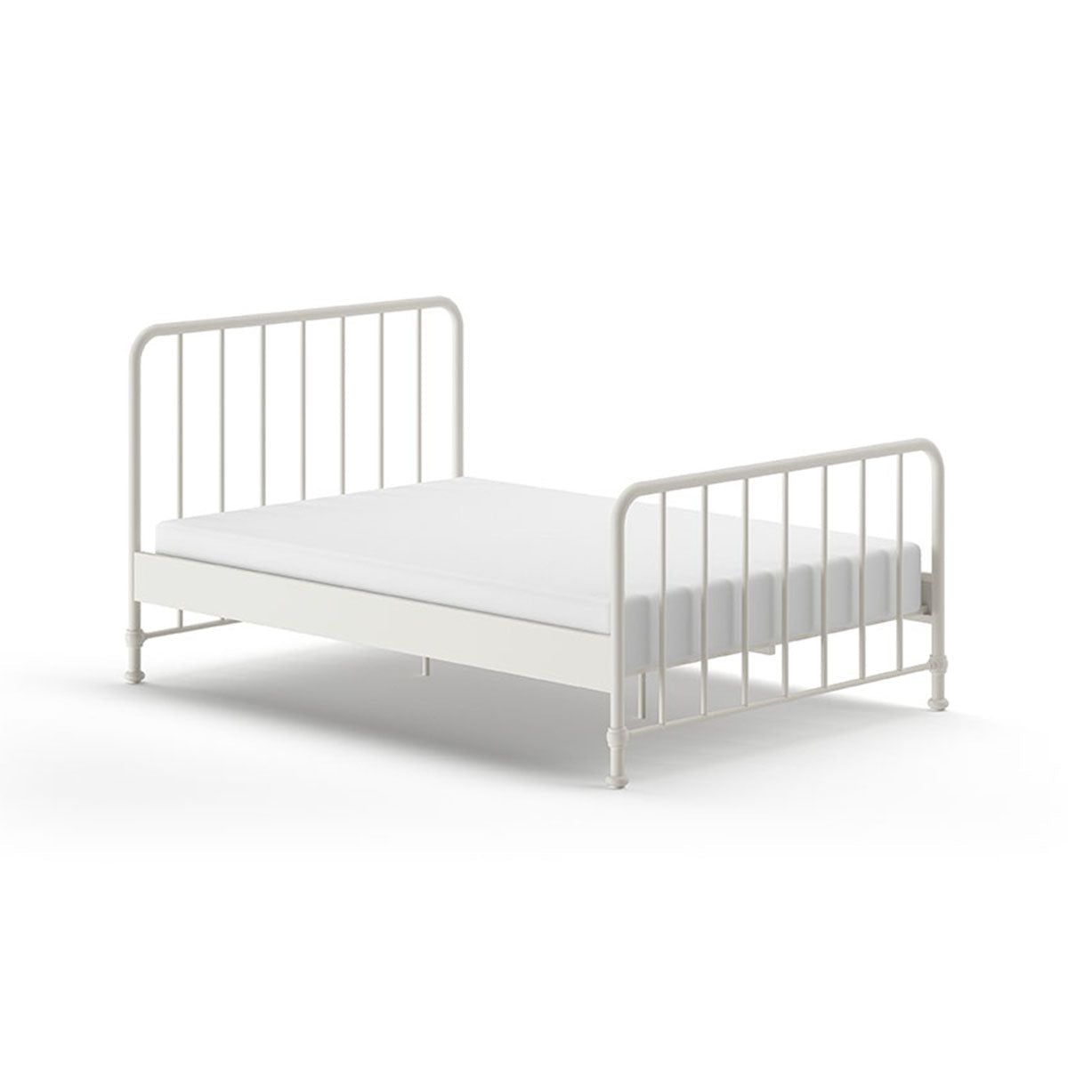 Lit 140x200 sommier inclus Vipack Bronxx Blanc mat