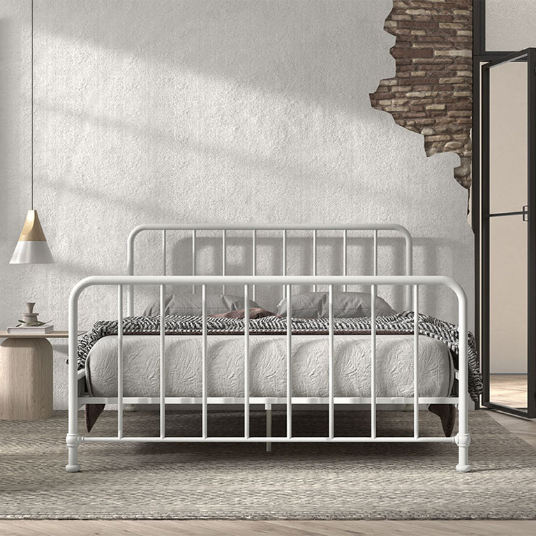 Lit 160x200 sommier inclus Vipack Bronxx Blanc mat - vue 4